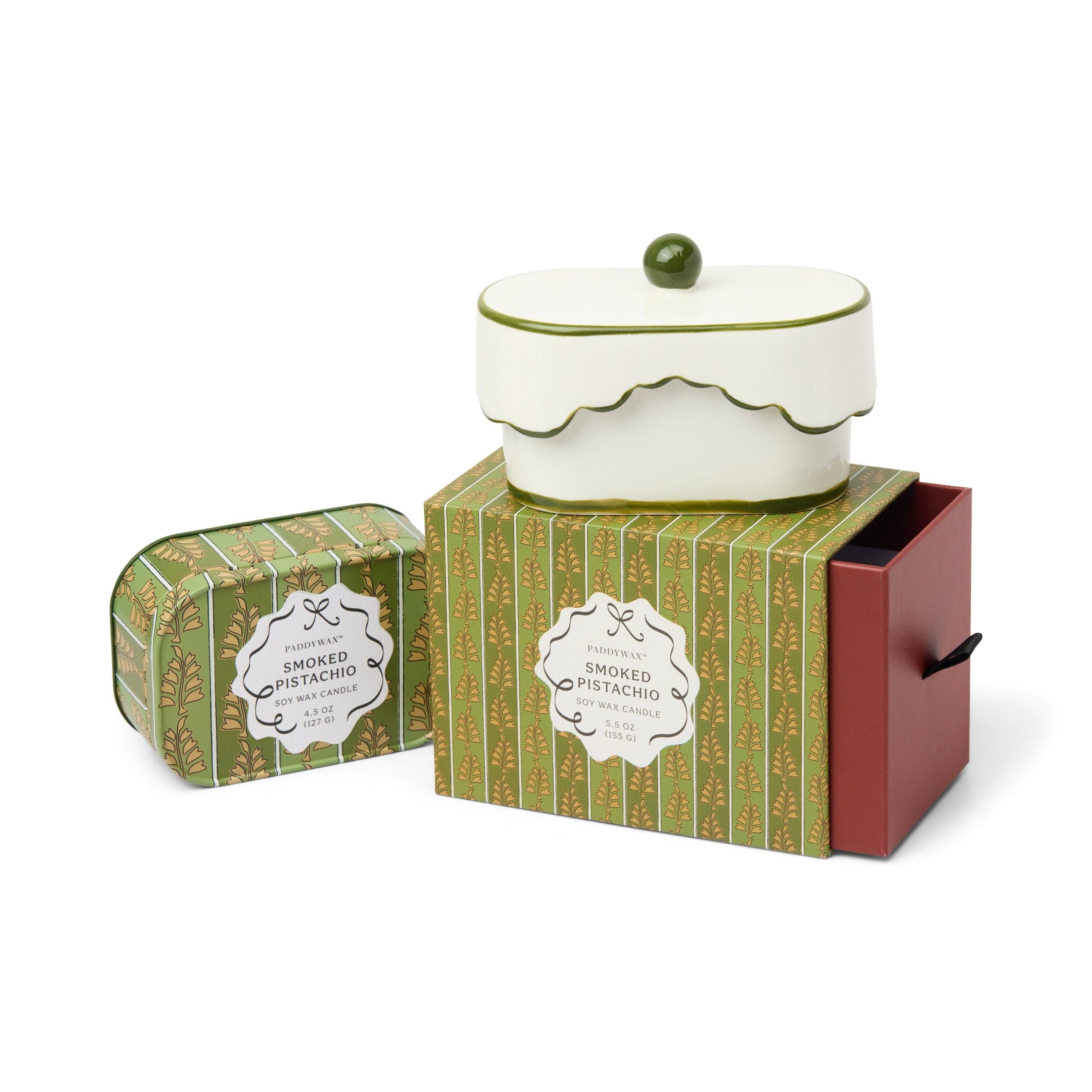 Cherie 5.5oz/155g Ceramic Dish Candle - Green - Smoked Pistachio