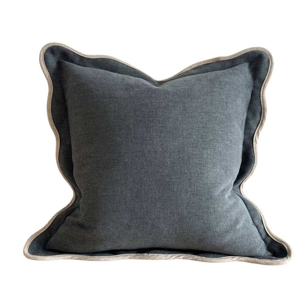 Ellenvale Interiors Navy Blue Chloe Scalloped Edge Cushion Cover 65x65