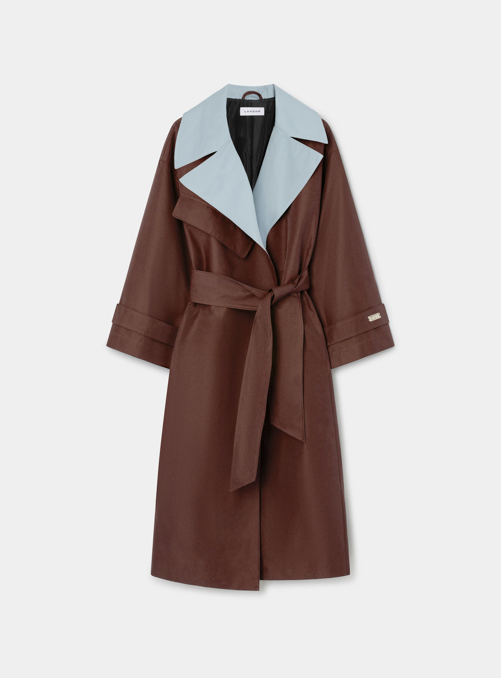 LAAGAM Brown & Blue Londres Oversize Waterproof Trench Coat