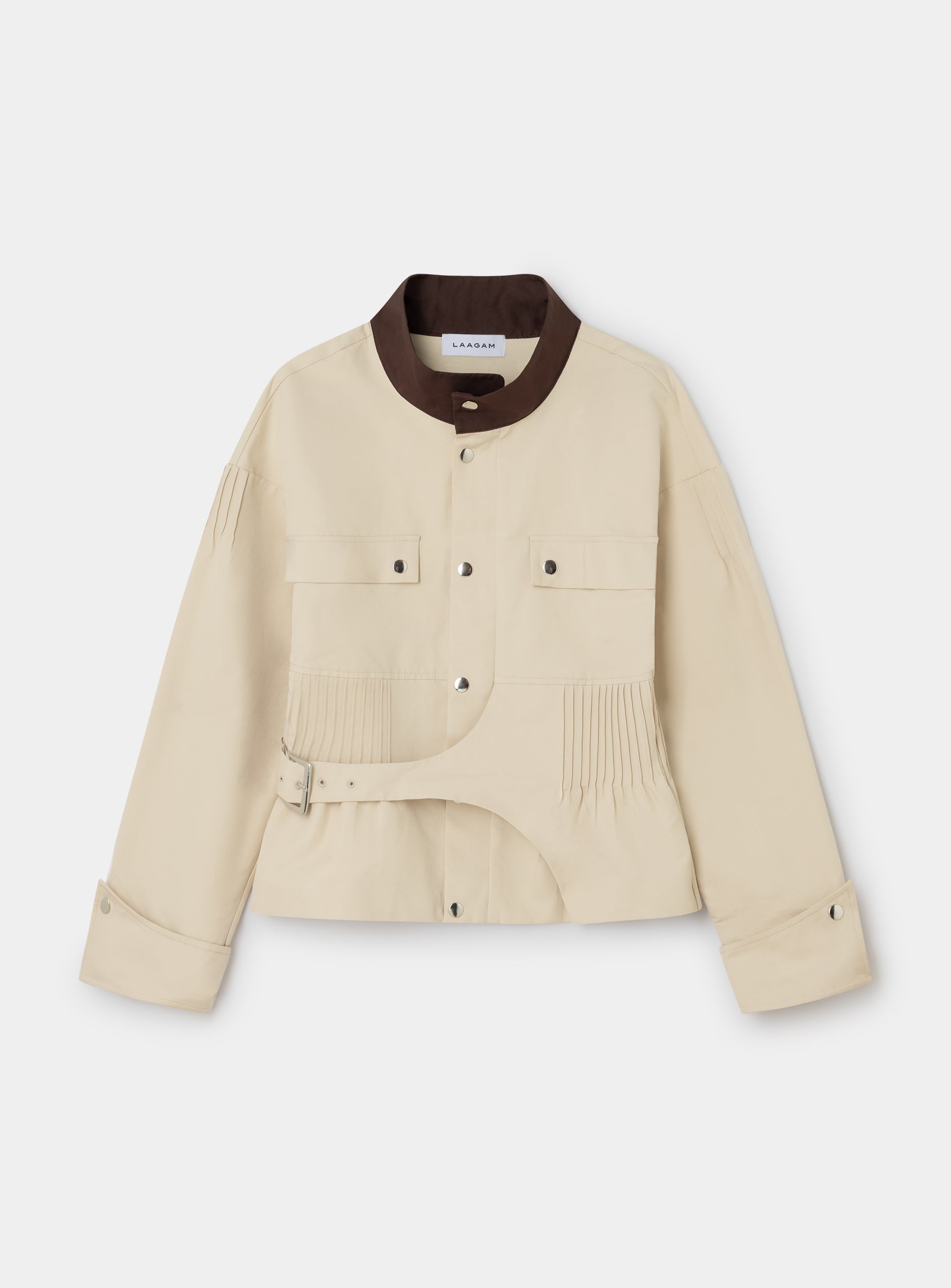 LAAGAM Cream Orly Ecru Serge Military Jacket