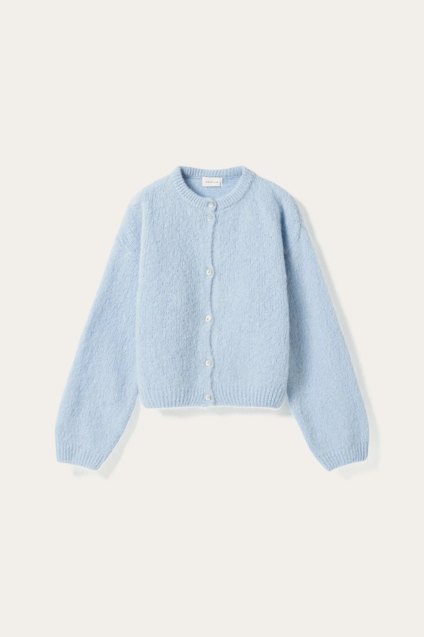 Noella Light Blue Kae Knit Alpaca Wool Blend Cardigan