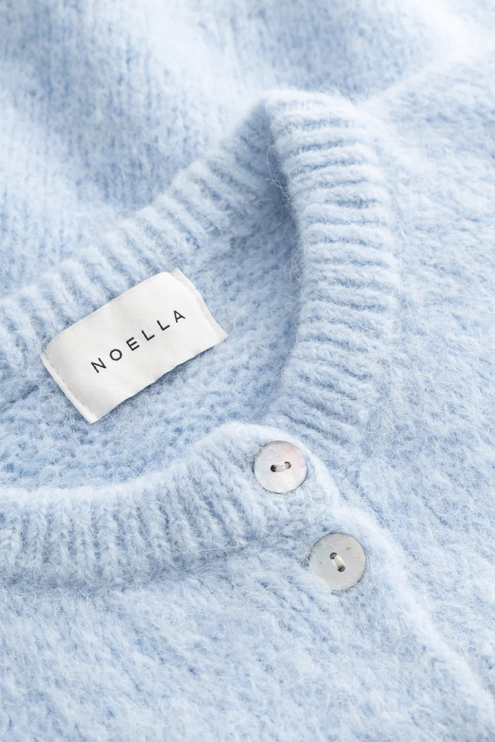 Noella Light Blue Kae Knit Alpaca Wool Blend Cardigan