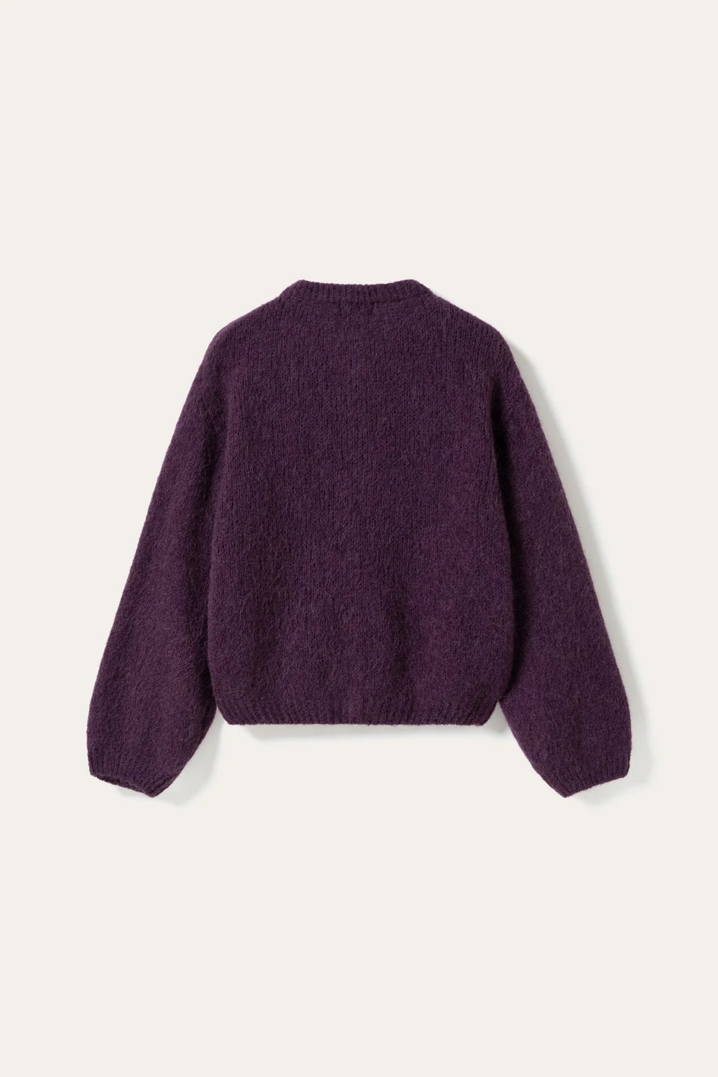 Noella Fig Purple Winter Bloom Knit Alpaca Wool Blend Cardigan