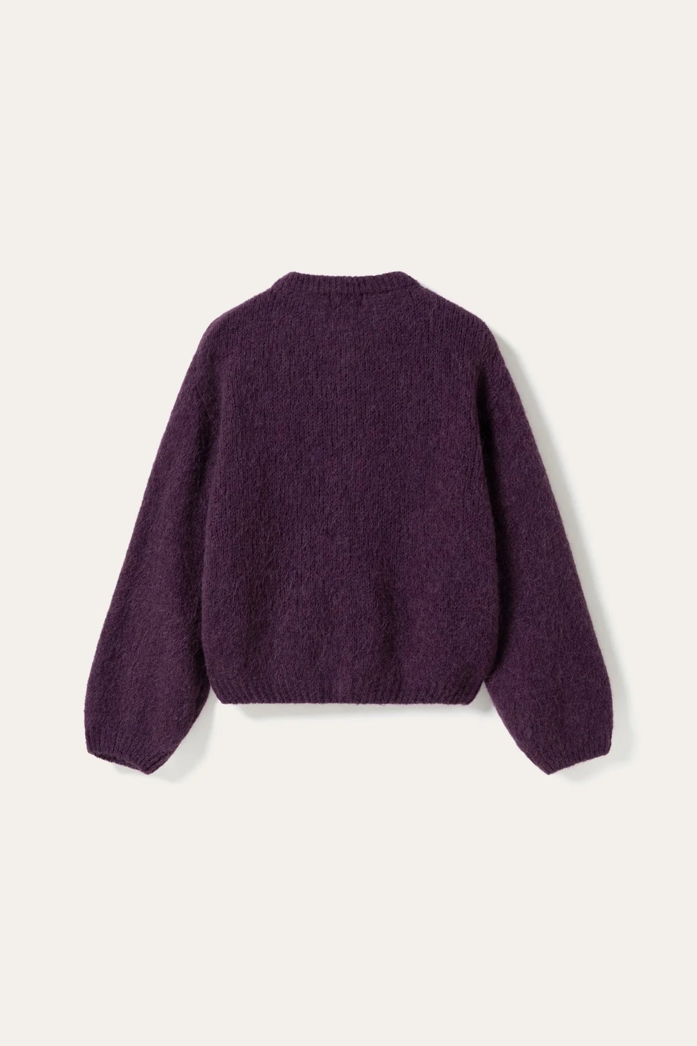 Noella Fig Purple Winter Bloom Knit Alpaca Wool Blend Cardigan