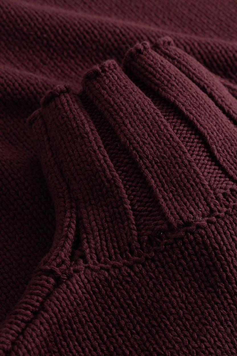 Noella Fig Purple Winter Bloom Mariya Cotton Blend Mock Neck Knit Jumper