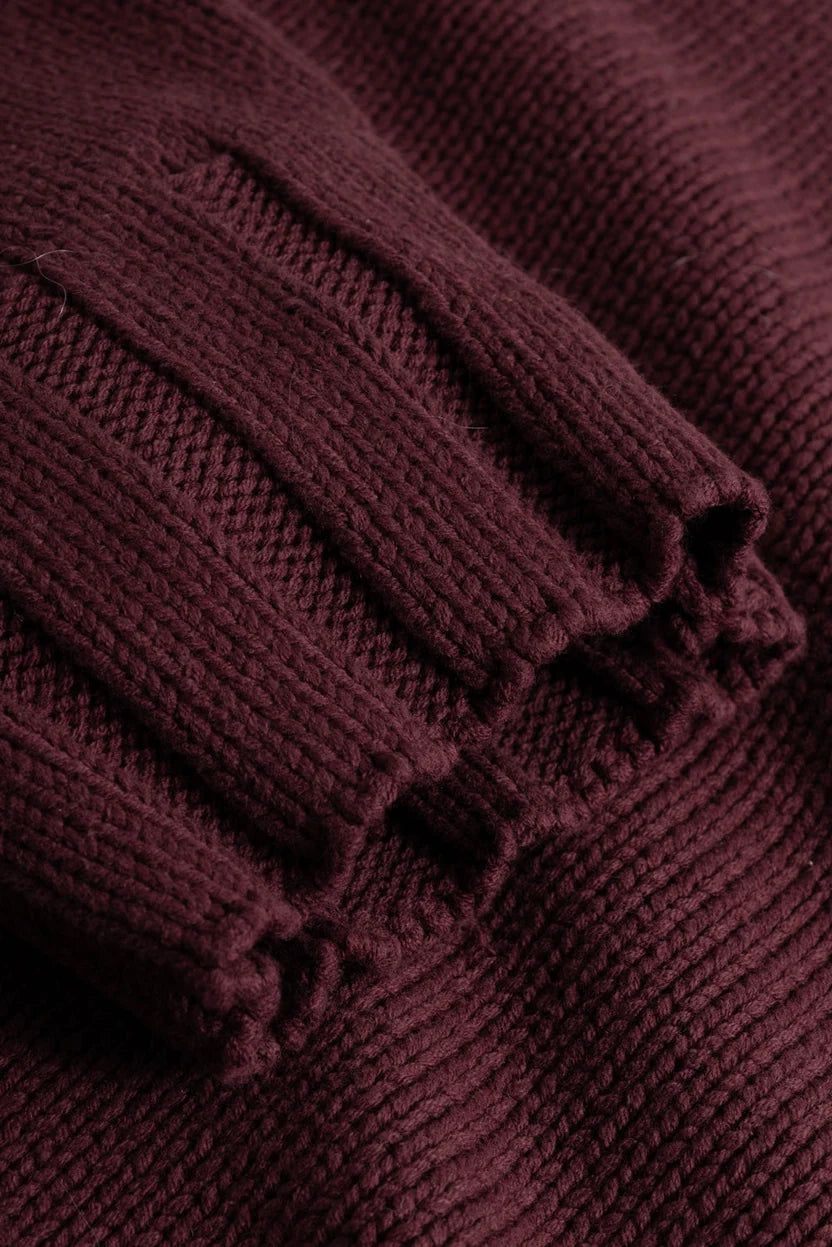 Noella Fig Purple Winter Bloom Mariya Cotton Blend Mock Neck Knit Jumper