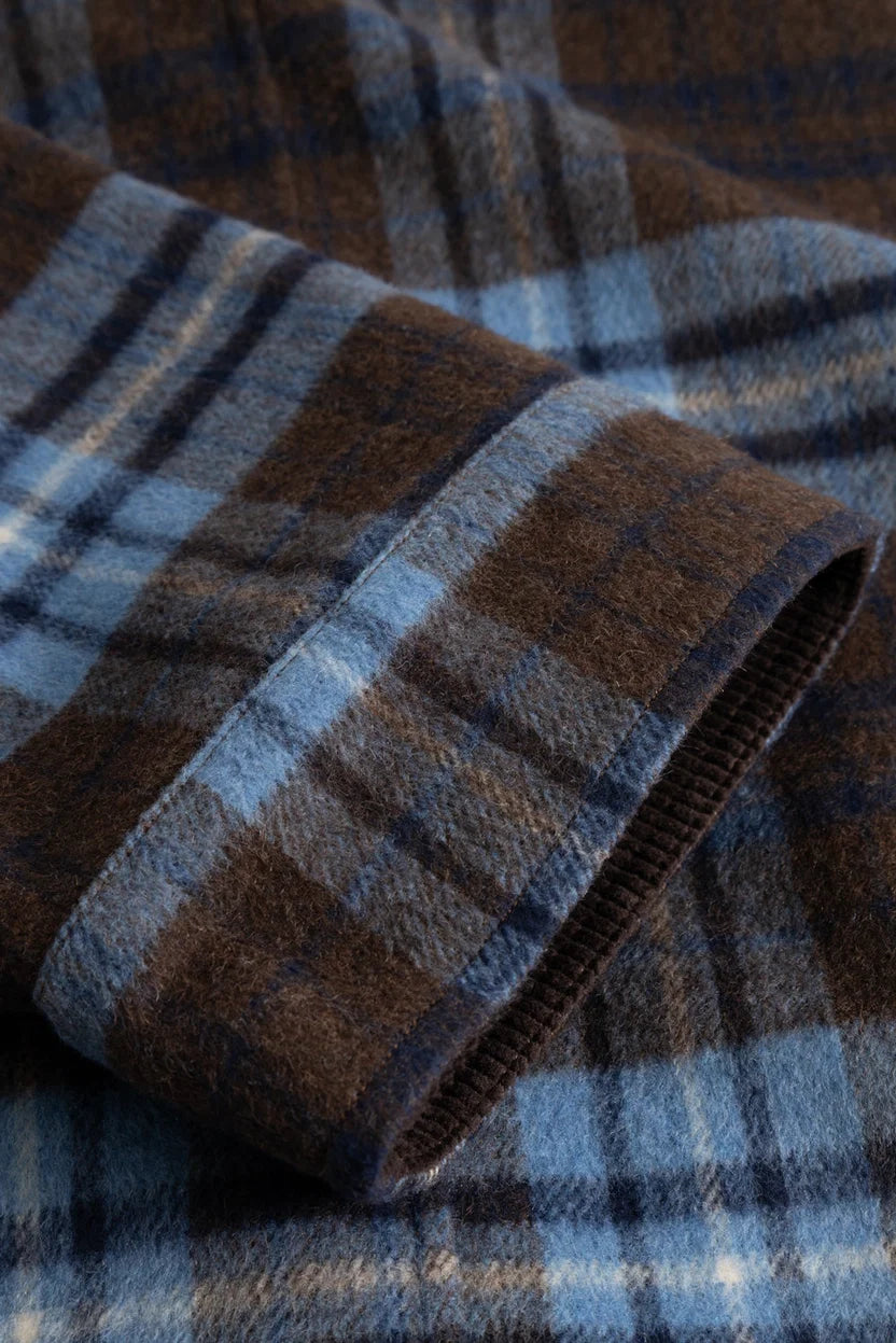 Noella Brown And Blue Check Maiya Boxy Wool Blend Jacket