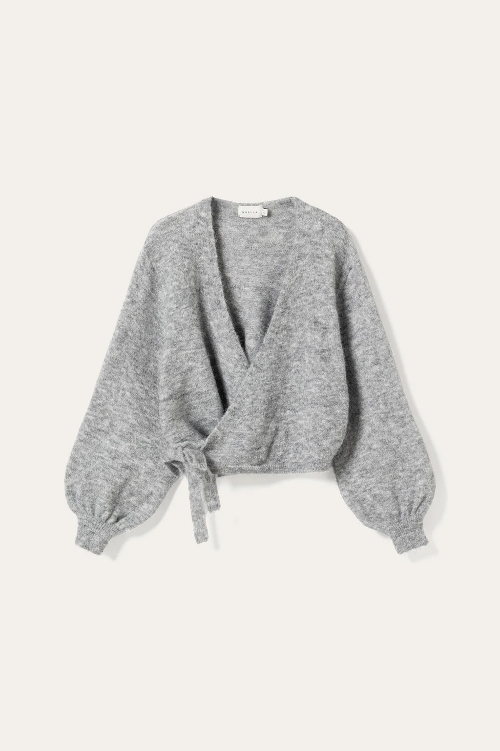 Noella Light Grey Maelee Knit Wrap Wool Blend Cardigan