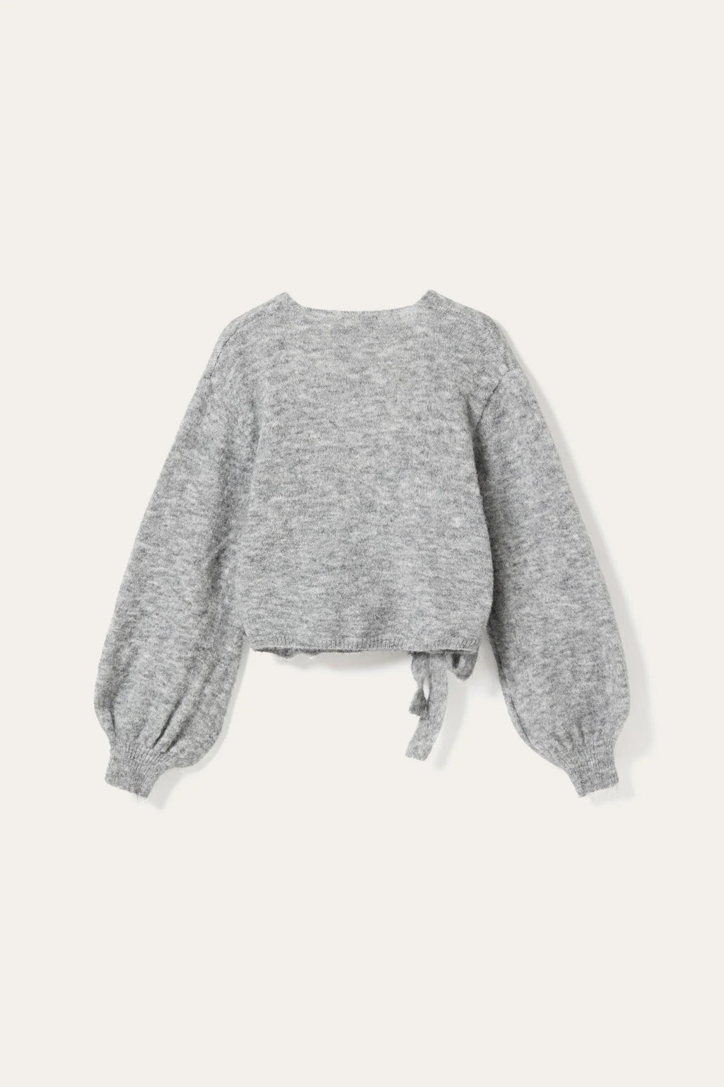 Noella Light Grey Maelee Knit Wrap Wool Blend Cardigan