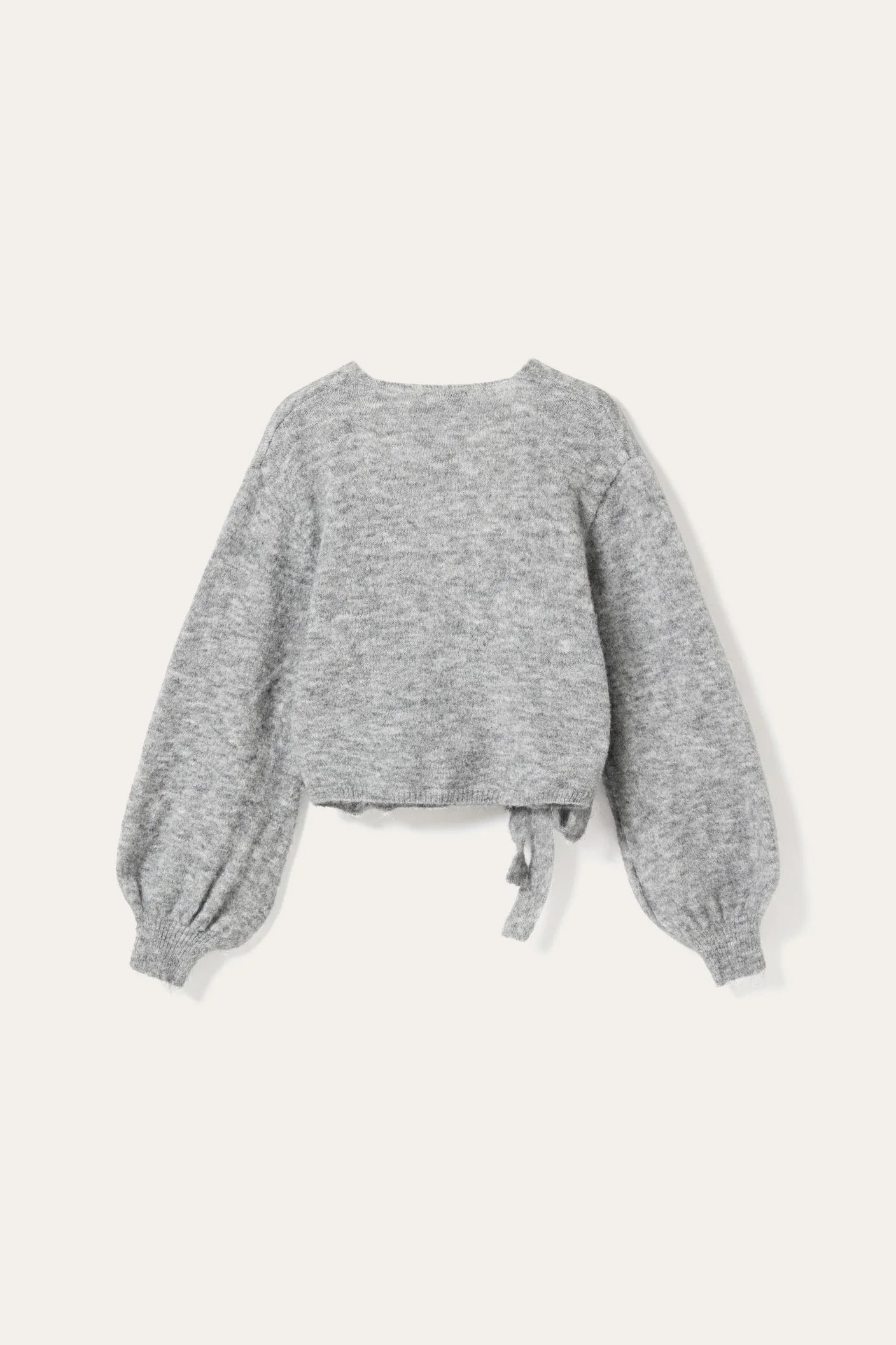 Noella Light Grey Maelee Knit Wrap Wool Blend Cardigan