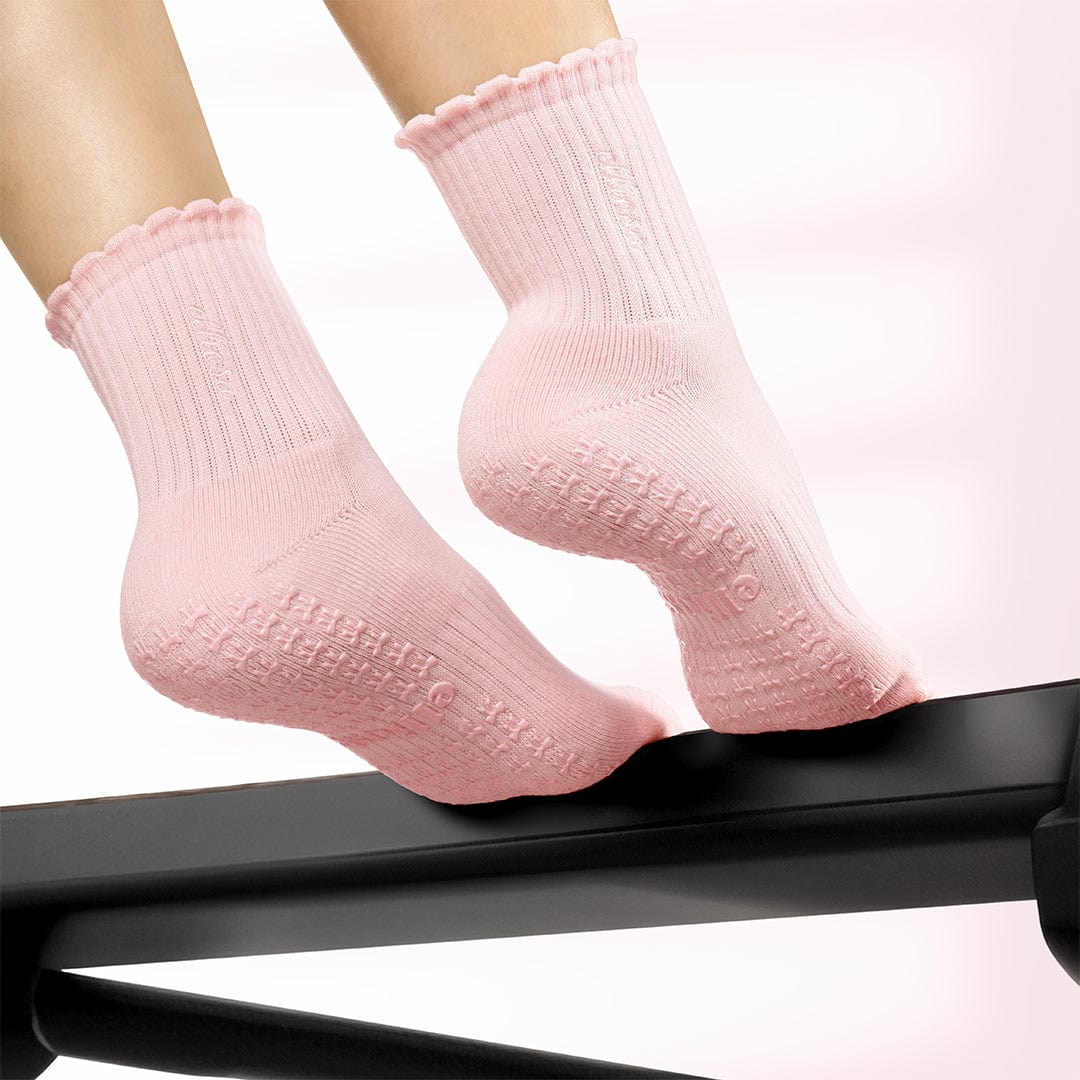 Elliosa Soft Light Pink Grip Basics Pilates Socks