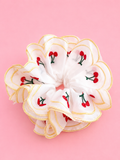 Cherry Frilly Hair Scrunchie