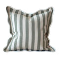 Chloe Sage Green Stripe Scalloped Edge Cushion Cover 45x45