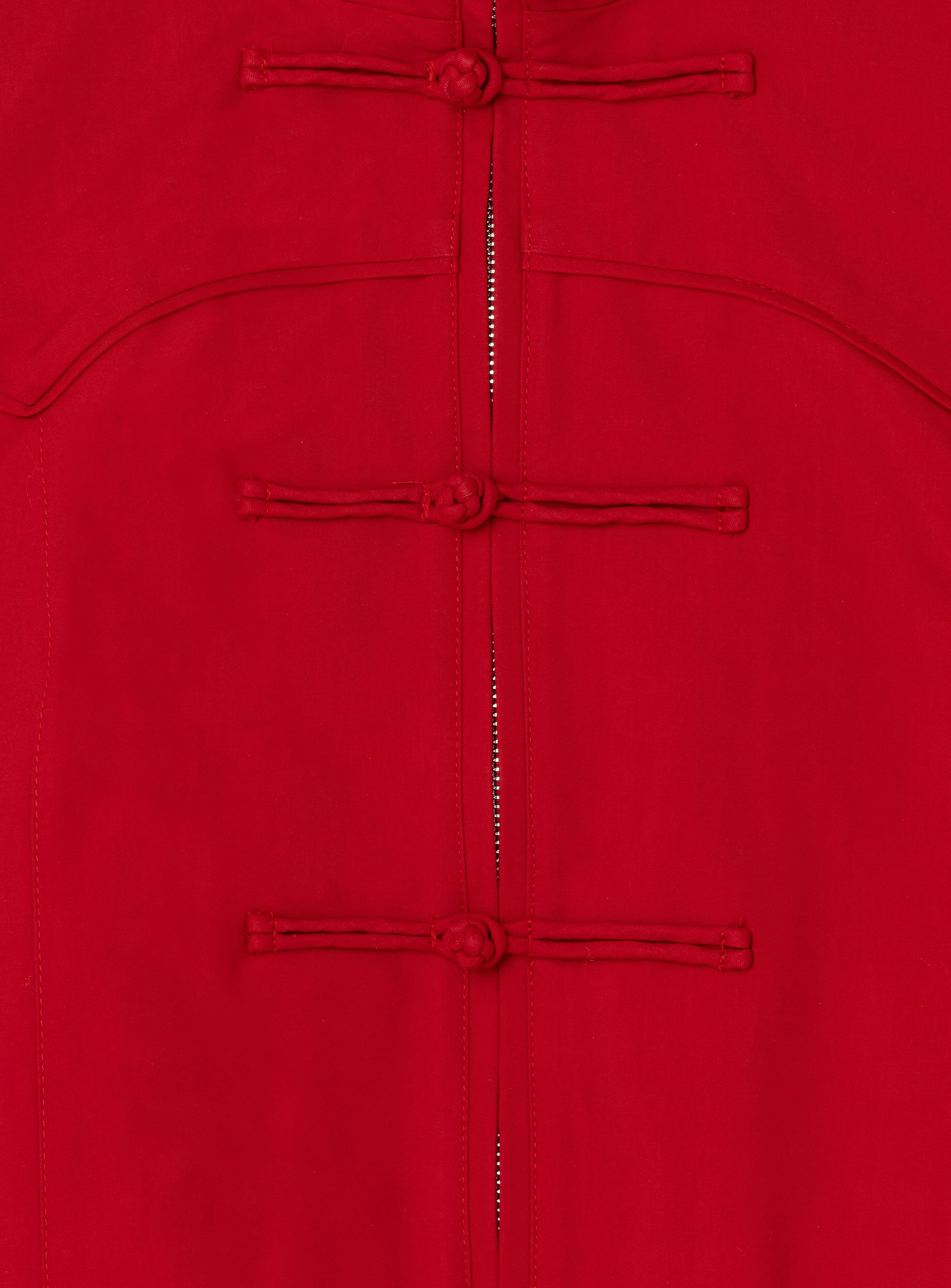 LAAGAM Red Sylvie Collar Bomber Jacket