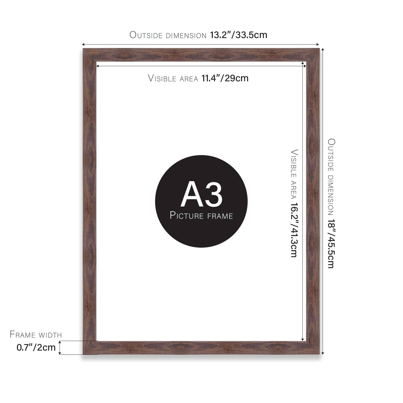Walnut A3 Picture Frame