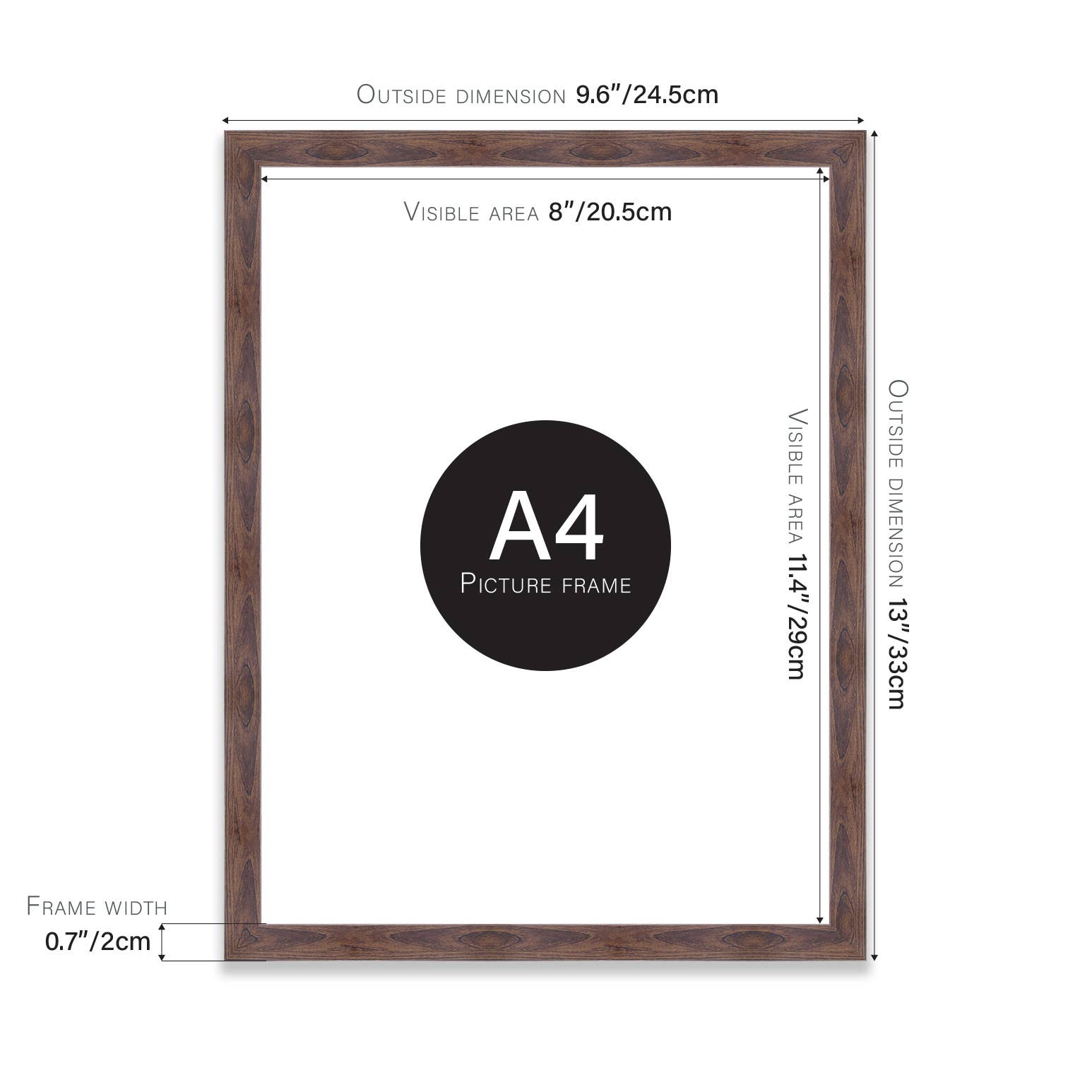 Walnut A4 Picture Frame