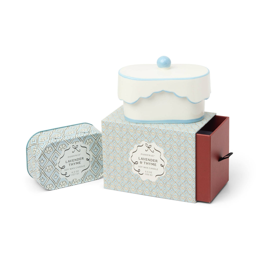 Cherie 5.5oz/155g Ceramic Dish Candle - Blue - Lavender & Thyme