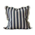 Chloe Navy Blue Bold Stripe Scalloped Edge Cushion Cover 45x45cm