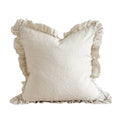 Ellenvale Interiors Cream Hallie Ruffled Linen Cushion Cover 53x53