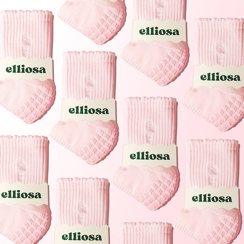 Elliosa Soft Light Pink Grip Basics Pilates Socks