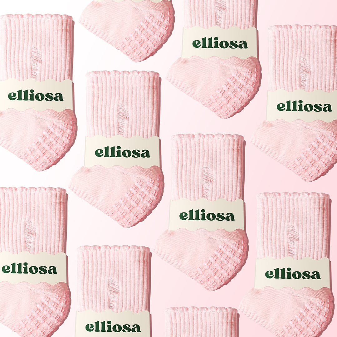 Elliosa Soft Light Pink Grip Basics Pilates Socks