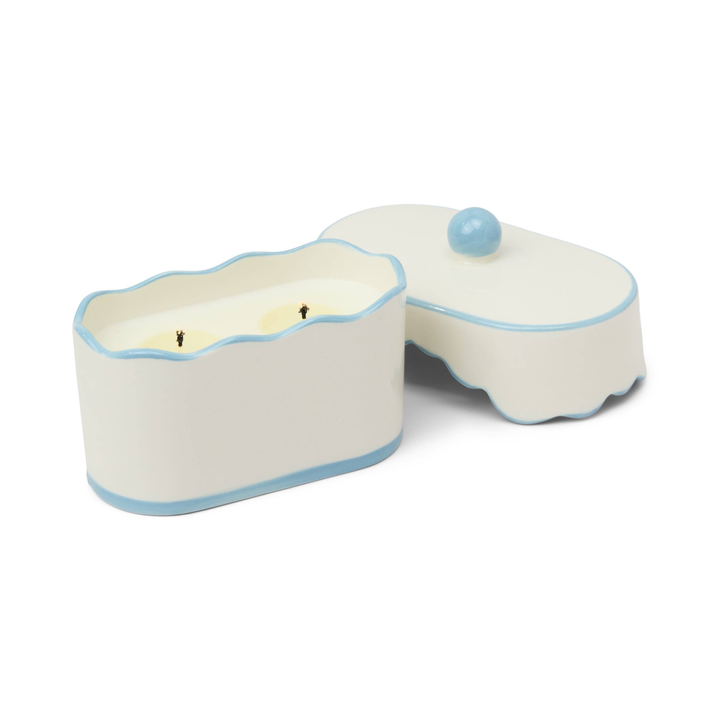Cherie 5.5oz/155g Ceramic Dish Candle - Blue - Lavender & Thyme