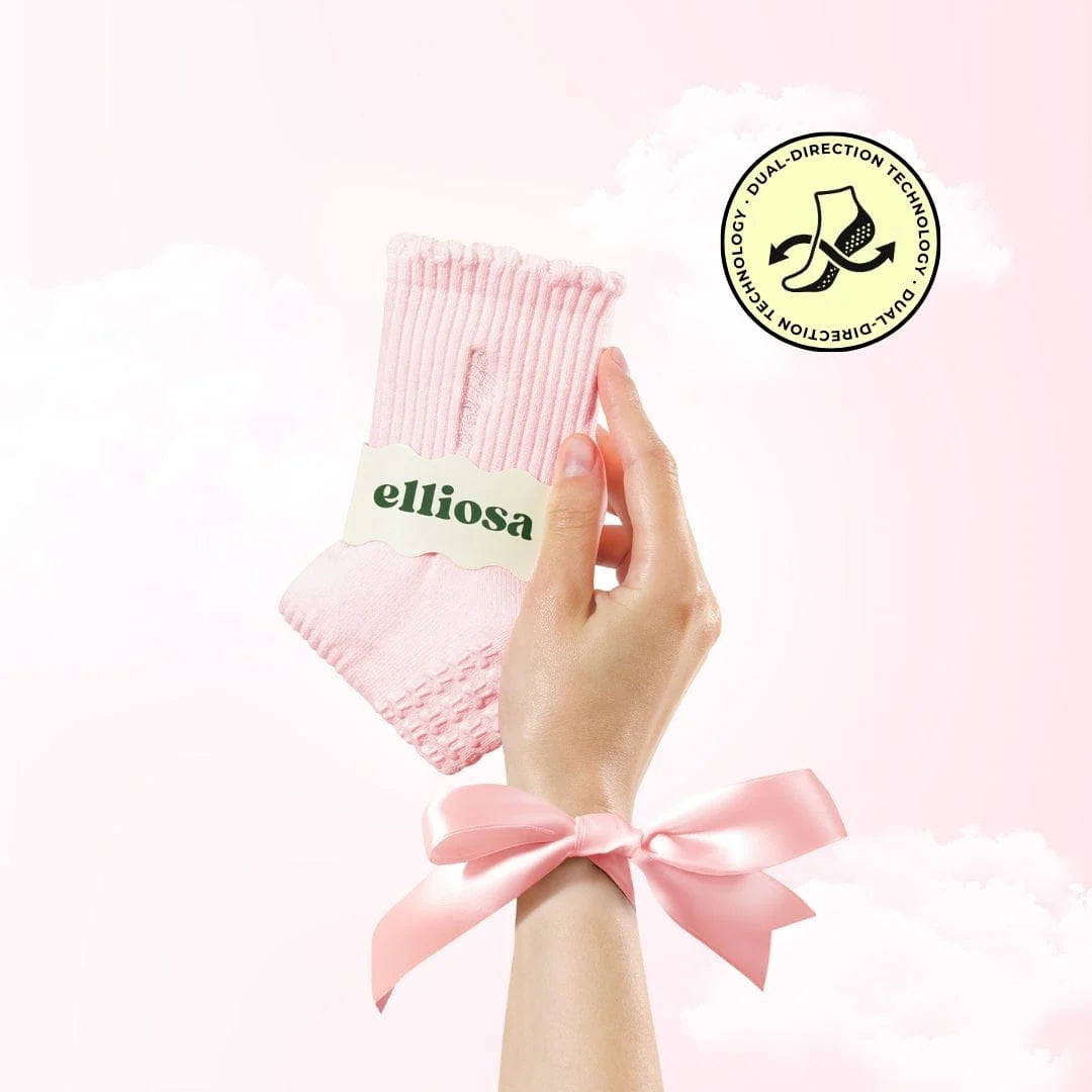 Elliosa Soft Light Pink Grip Basics Pilates Socks
