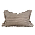 Darcy Dark Brown Stripe Ruffle Cotton Cushion Cover 50x30