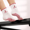 Elliosa Cream & Red I'm Just A Girl Pilates Grip Socks