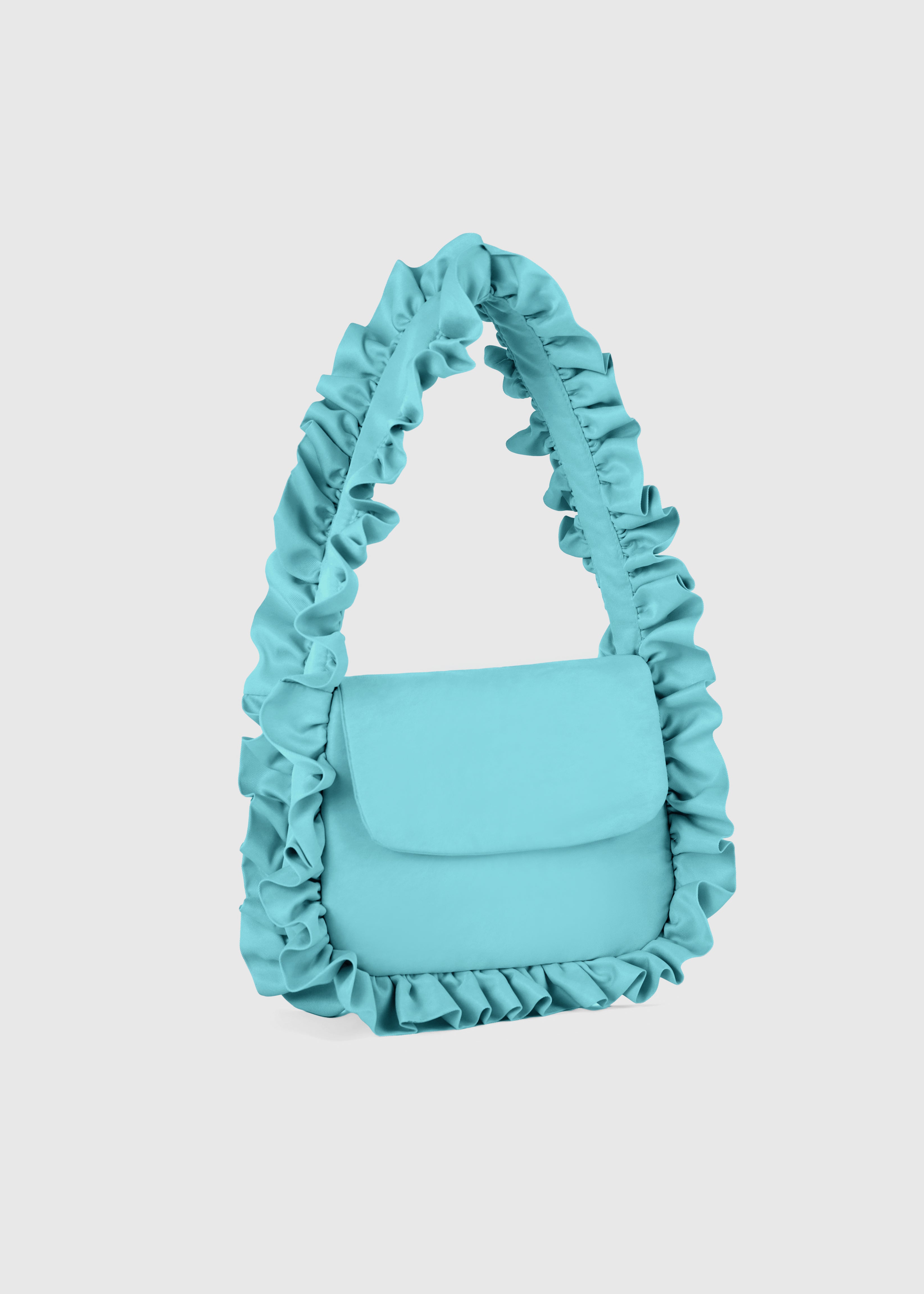 BAGGY London Aqua Blue Baguette Flap Bag