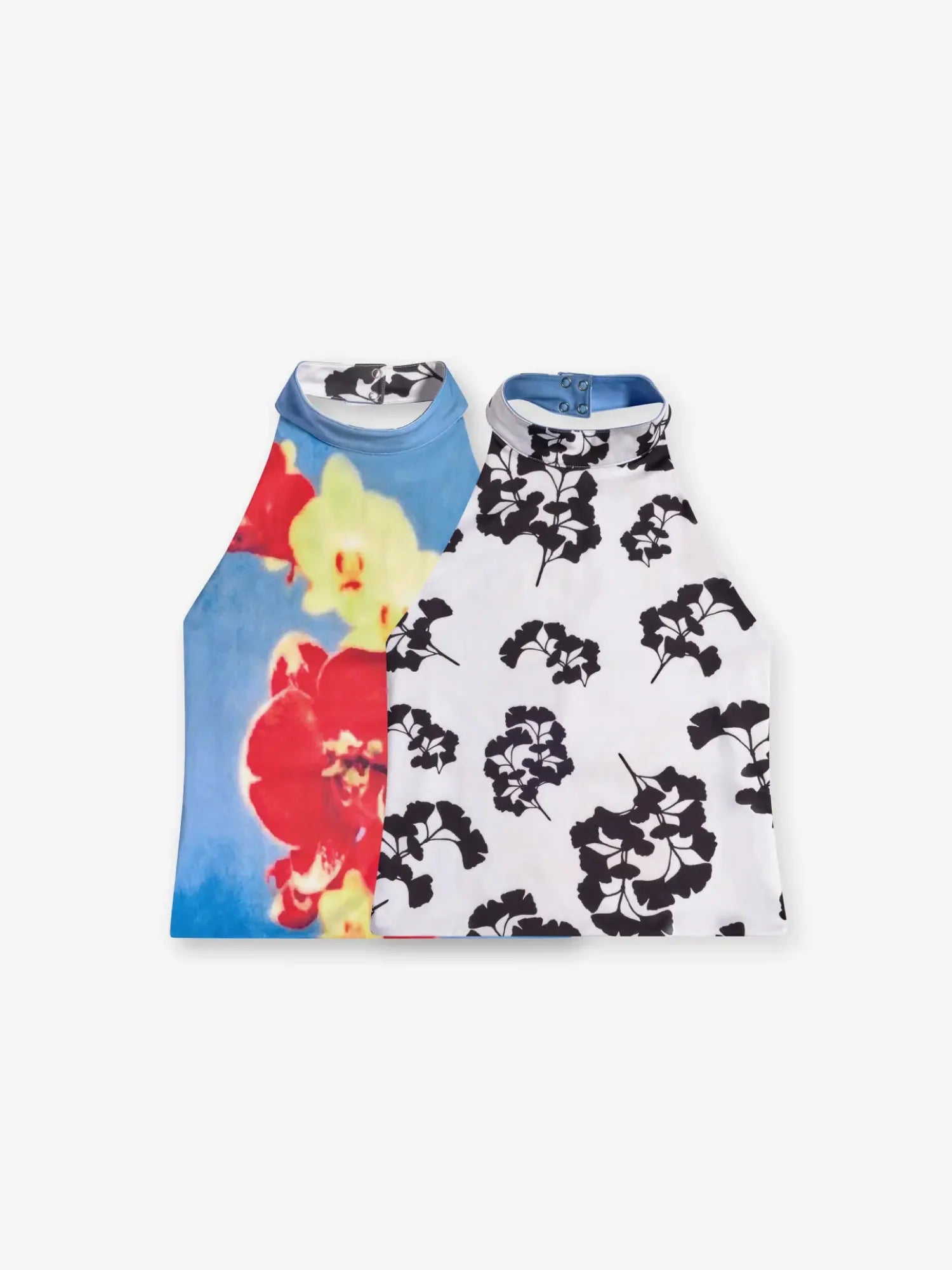 Susmies Blue & White Floral Camelia Reversible Top