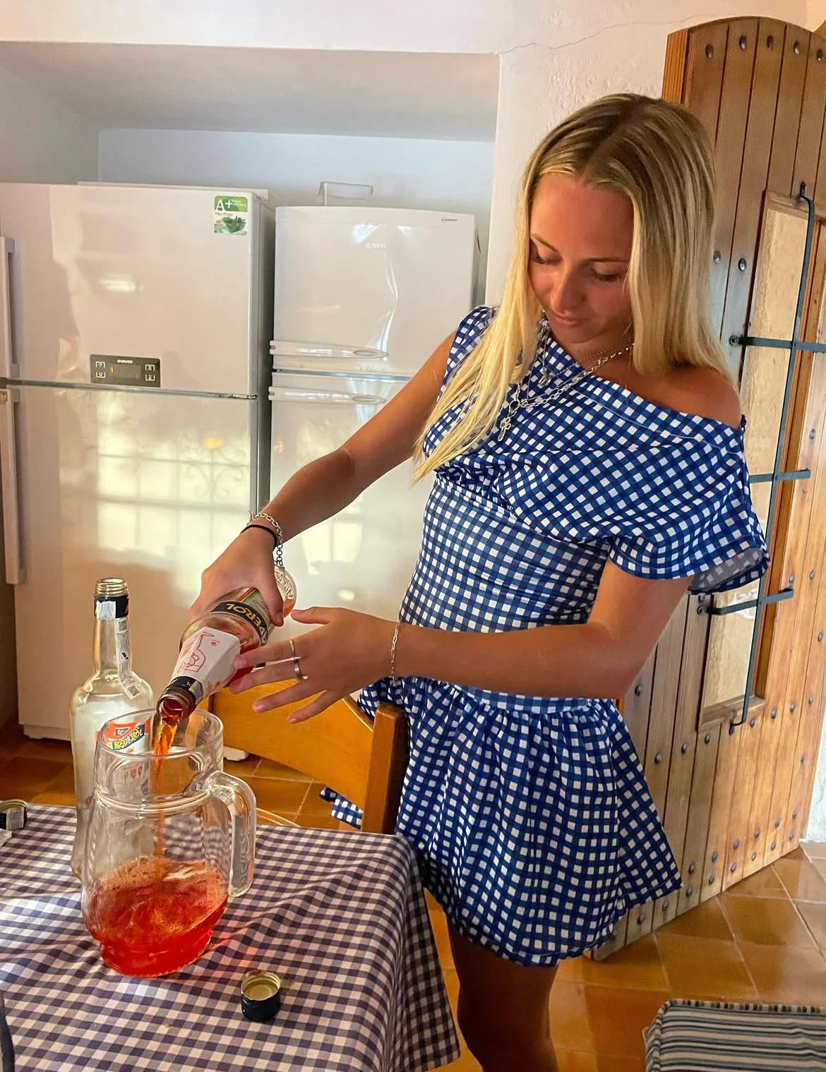 Ginny & Me Cobalt Blue Gingham The Mini Dress