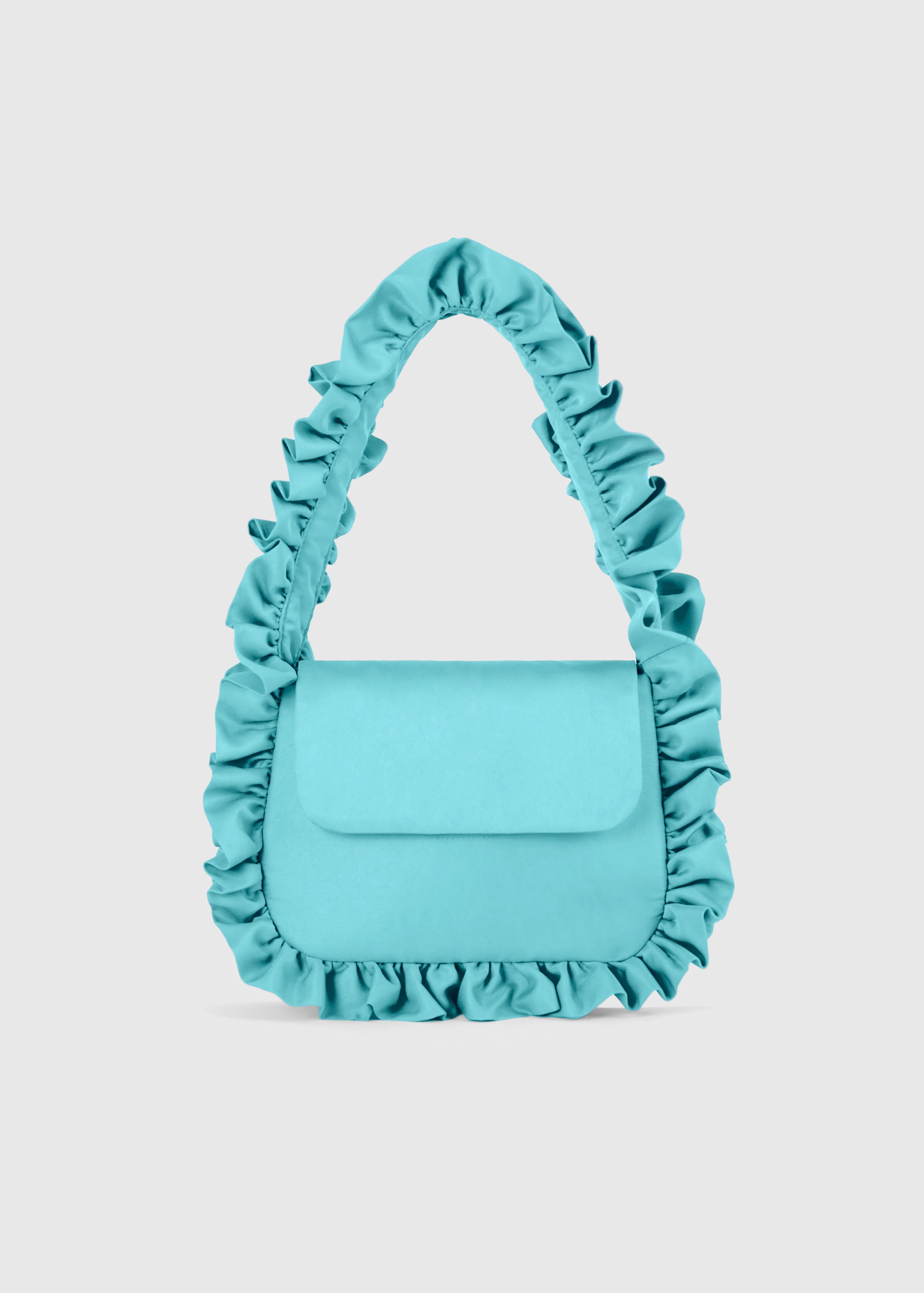 BAGGY London Aqua Blue Baguette Flap Bag