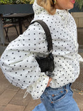 Ginny & Me Cream And Navy Blue Polka Dot Waterproof Windbreaker Jacket