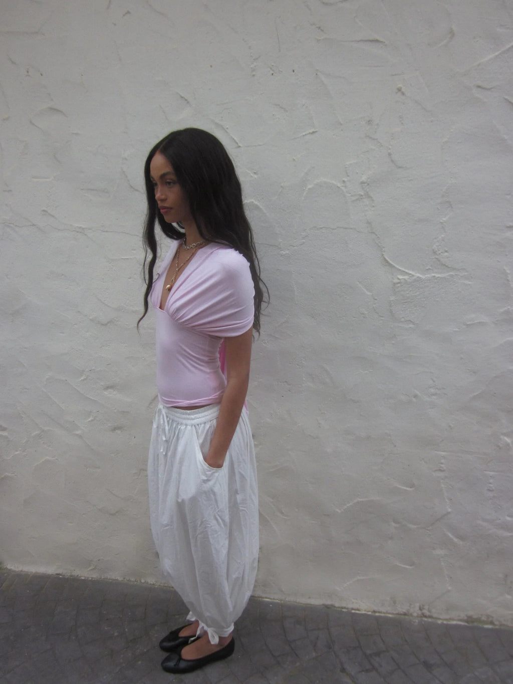 Susmies Isabela Pale Light Pink Halterneck Top