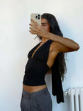 Susmies Black Isabela Halterneck Top