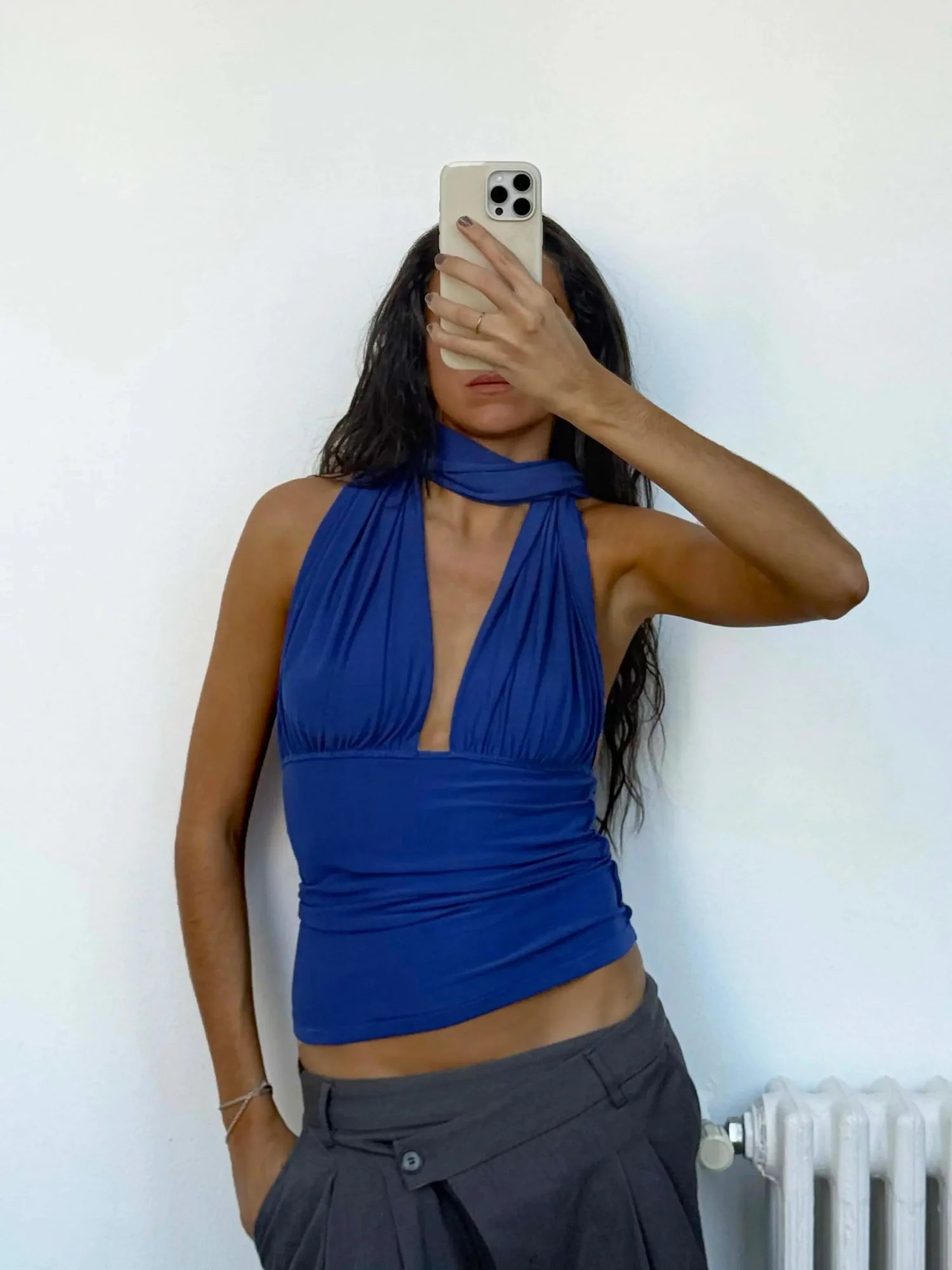 Susmies Blue Isabela Halterneck Top