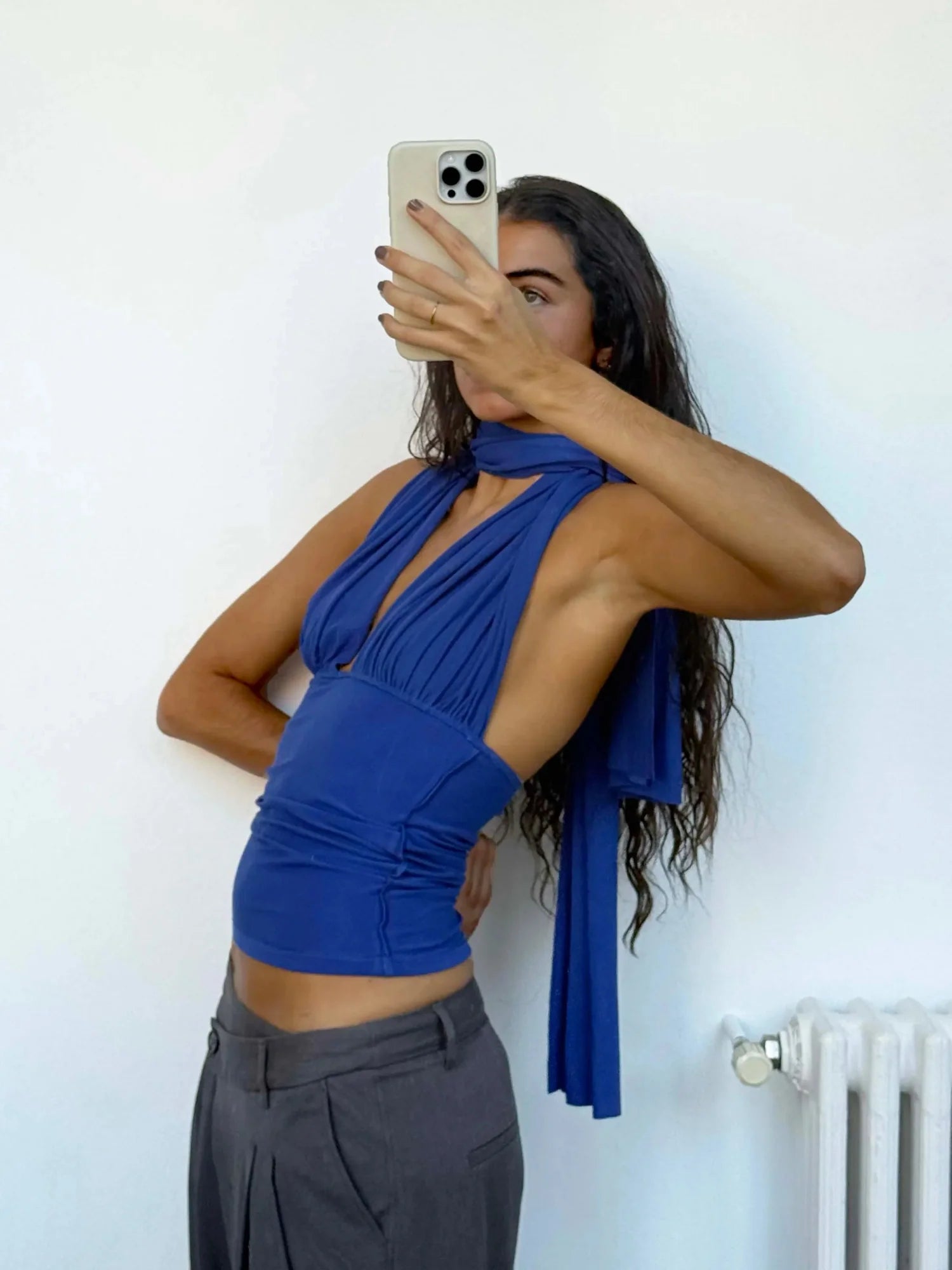 Susmies Blue Isabela Halterneck Top