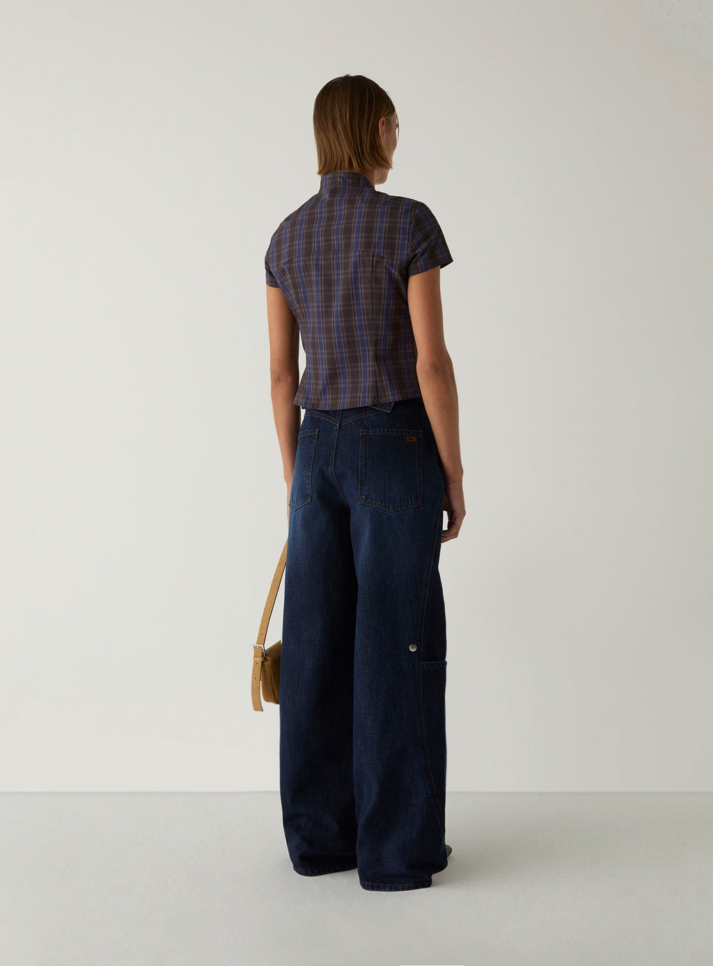 LAAGAM Rinse Blue Lodo Wide Leg Stud Detail Denim Jeans