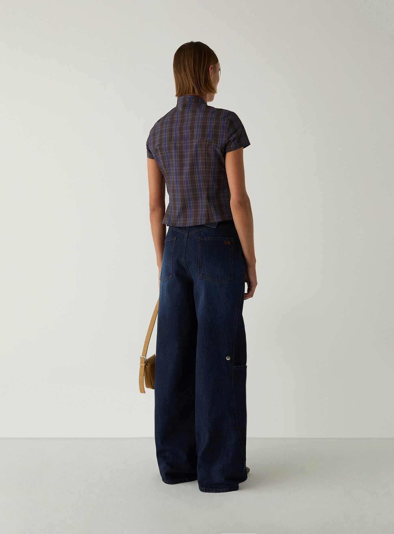 LAAGAM Rinse Blue Lodo Wide Leg Stud Detail Denim Jeans