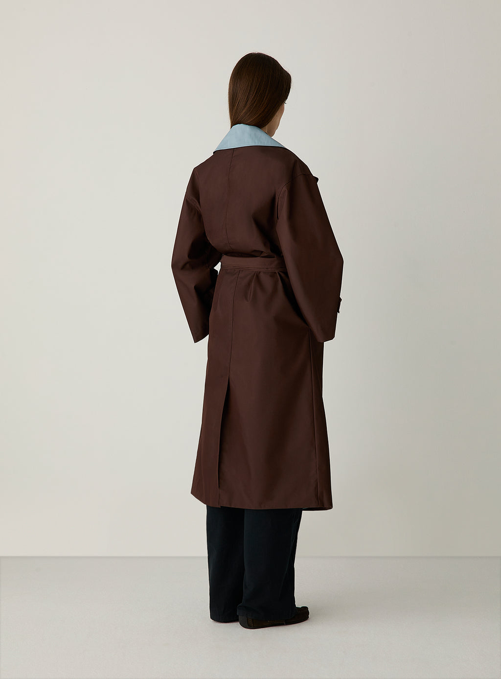 LAAGAM Brown & Blue Londres Oversize Waterproof Trench Coat