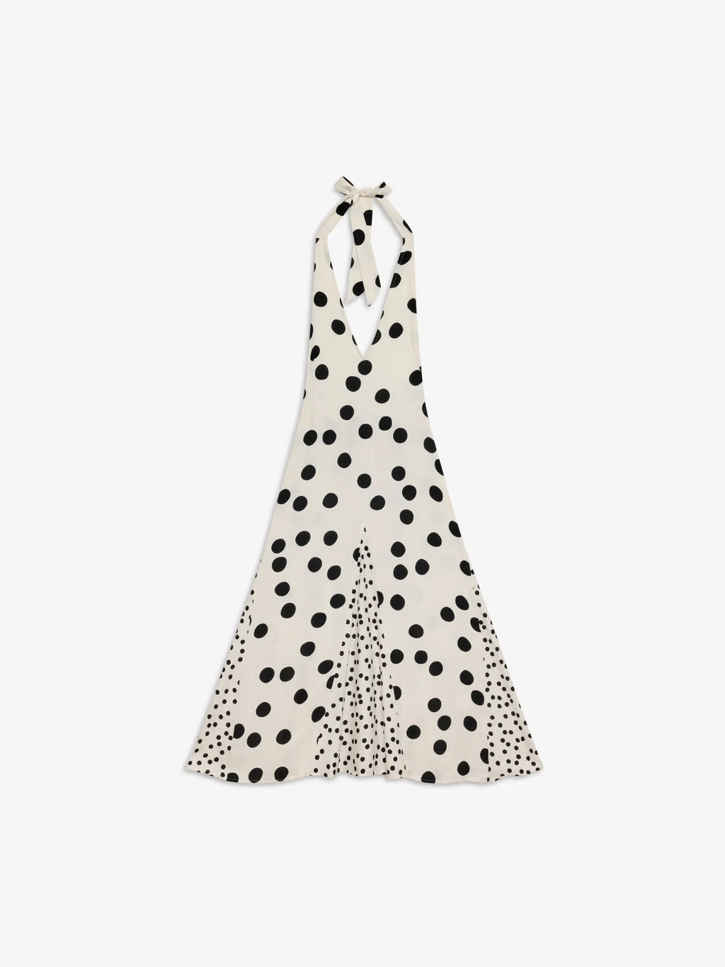 Susmies White & Black Maria Polka Dot Halterneck Dress