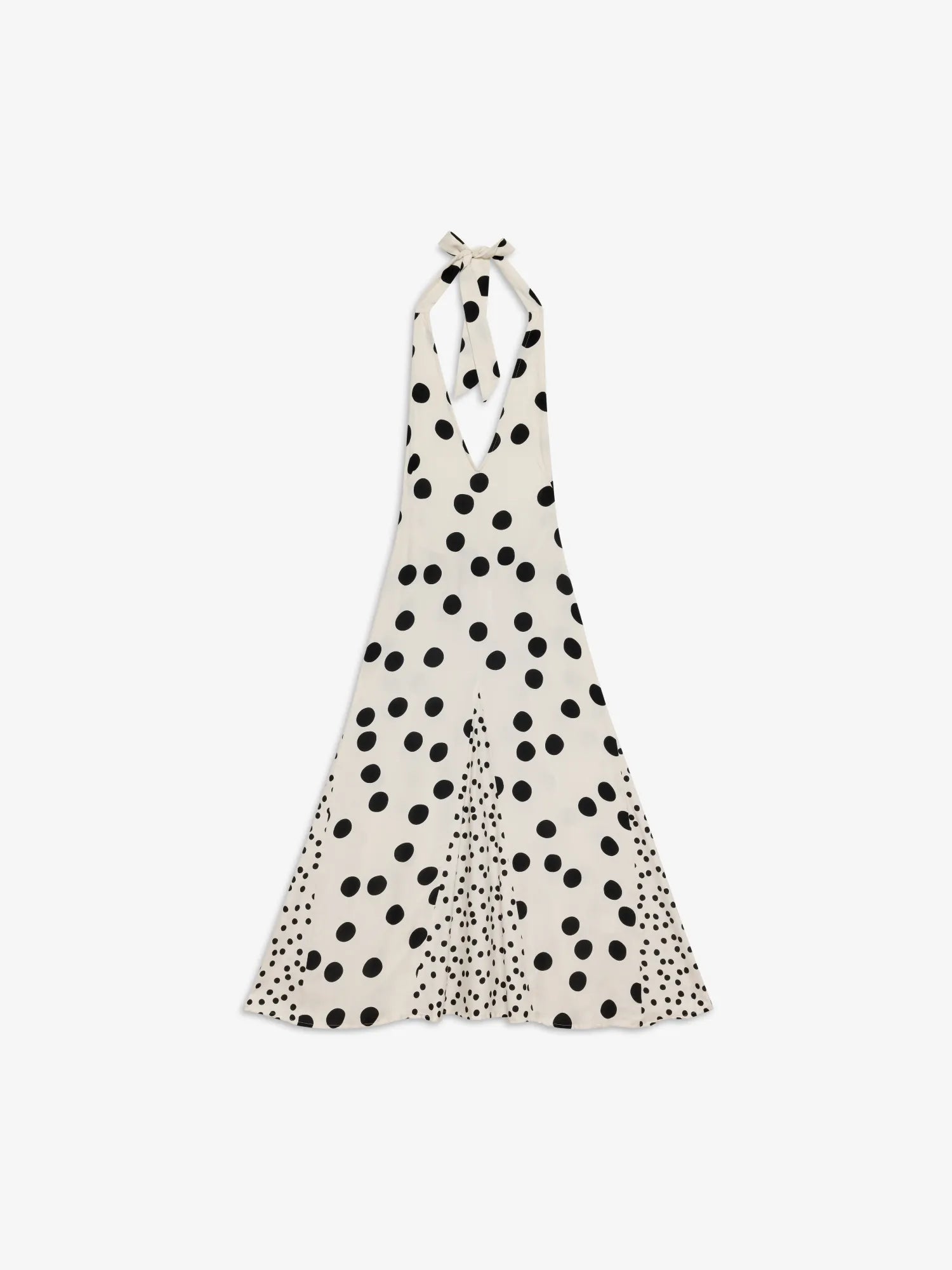 Susmies White & Black Maria Polka Dot Halterneck Dress