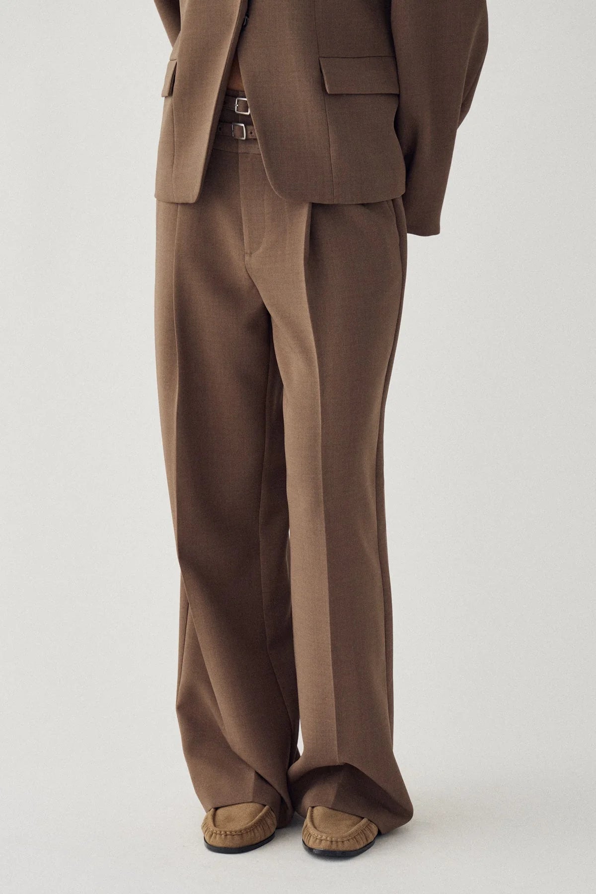 Noella Camel Brown Darryl High Waist Wide Leg Trousers