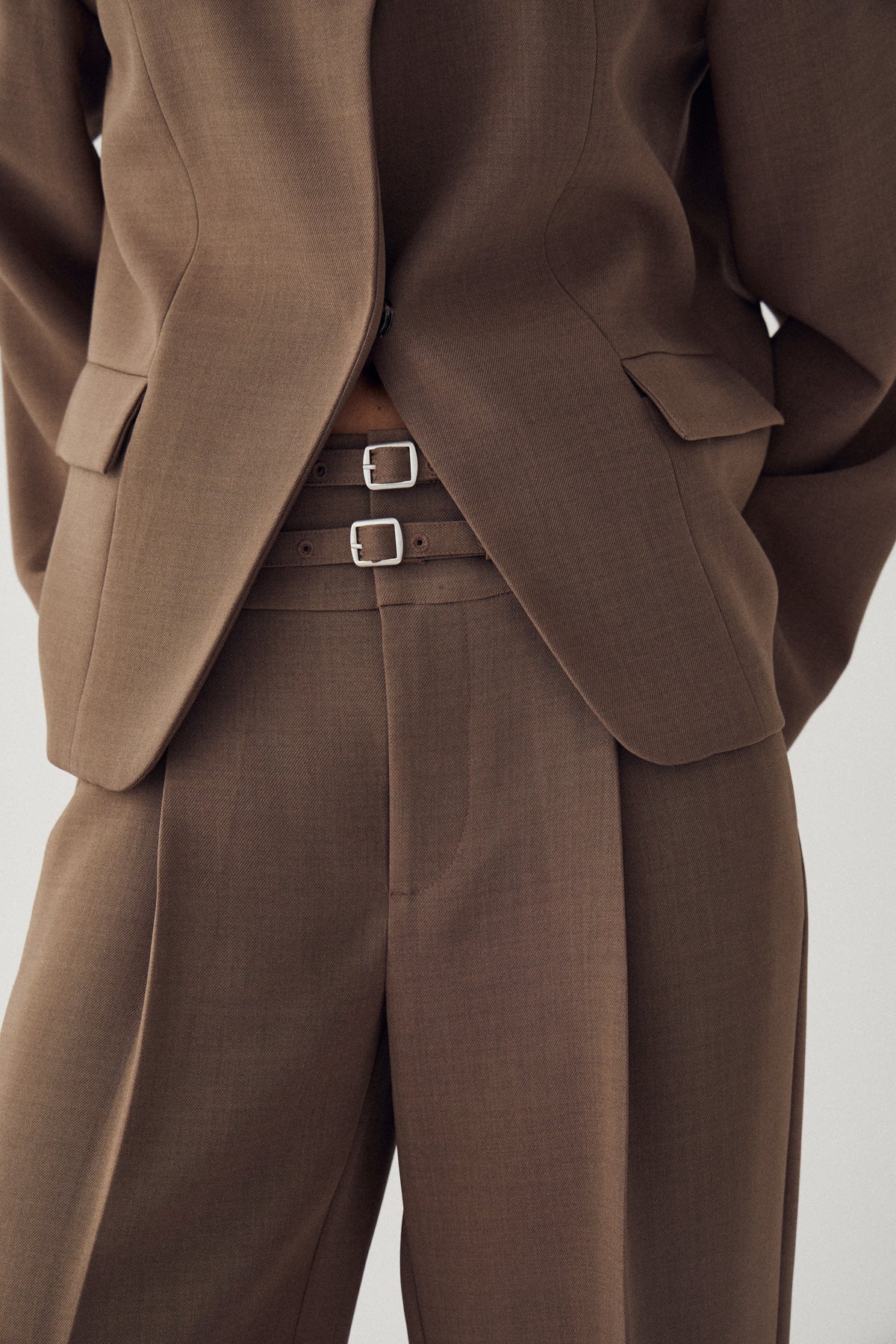 Noella Camel Brown Darryl High Waist Wide Leg Trousers