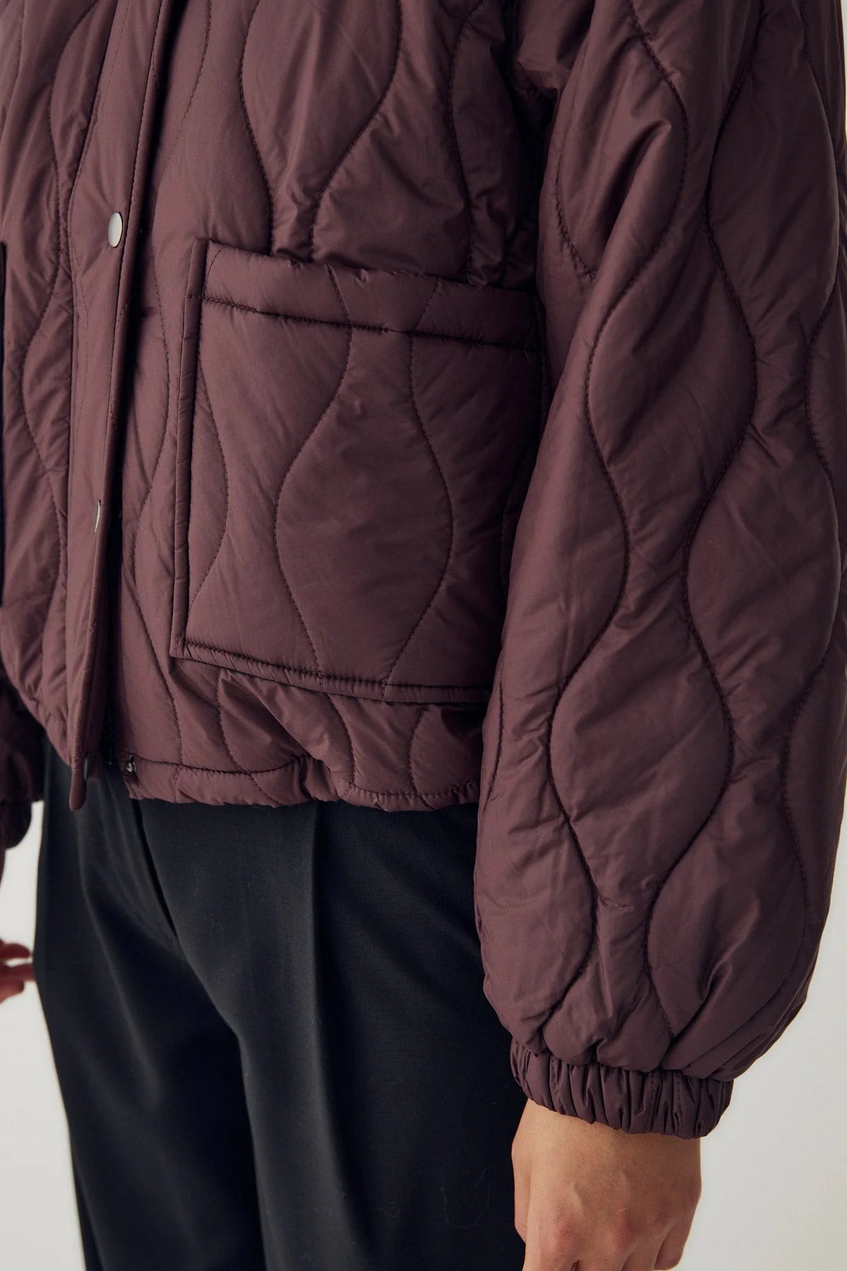 Noella Fig Purple Winter Bloom Marcelina Lightweight Quilted Jacket