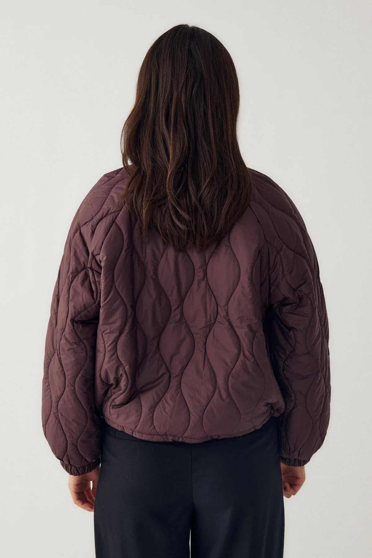 Noella Fig Purple Winter Bloom Marcelina Lightweight Quilted Jacket