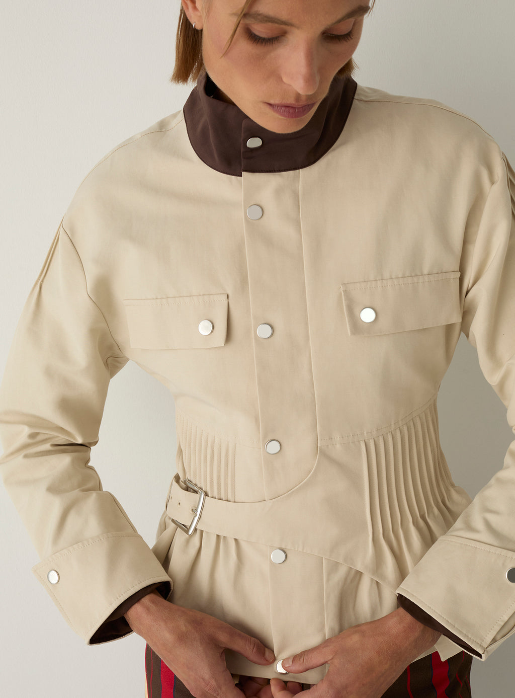 LAAGAM Cream Orly Ecru Serge Military Jacket