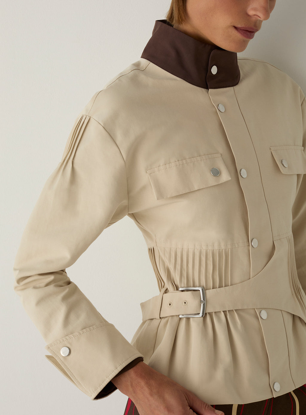 LAAGAM Cream Orly Ecru Serge Military Jacket
