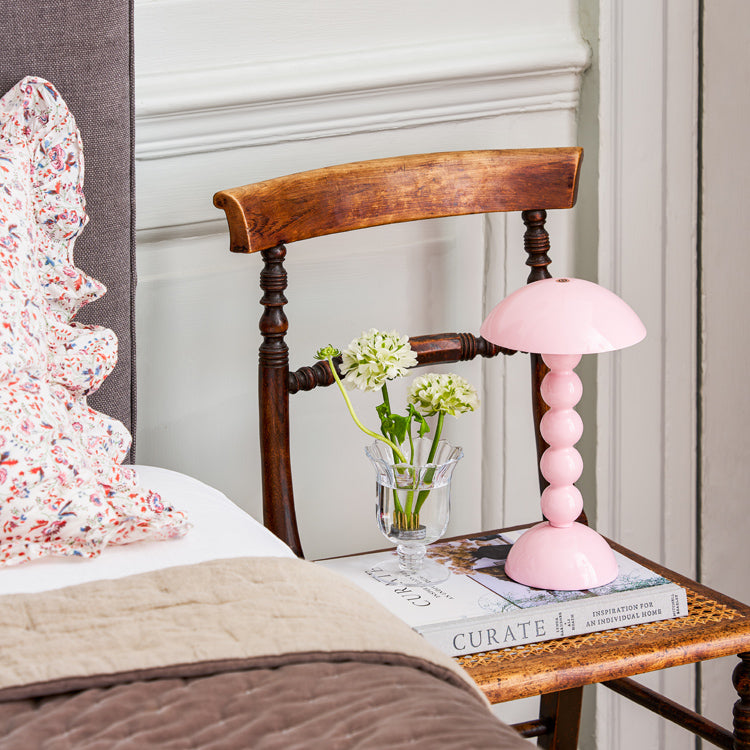 Pale Pink Lacquer Rechargeable Bobbin LED Lamp
